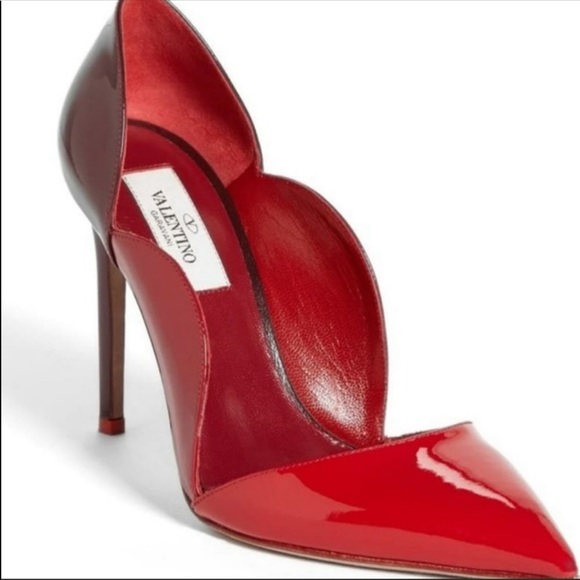 EUC Limited Edition Valentino Garavani Rouge Absolute Red Leather D\'Orsay Pumps main image 5